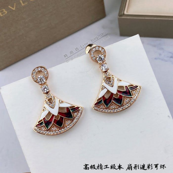 Bvlgari飾品 寶格麗V金鍍咪金新款時尚裙子迷彩耳環  zgbq3315